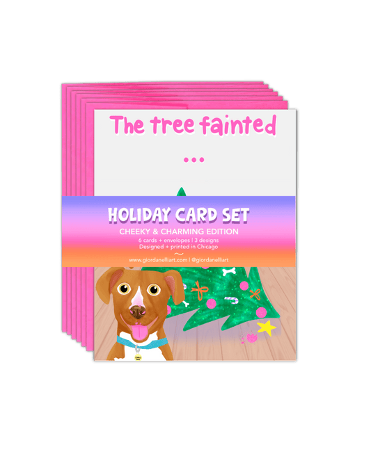 Holiday Card Set: Cheeky & Charming Edition - 6 Cards + Envelopes | 3 Designs - Giordanelli Art